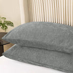 CaliTime Decorative Throw Pillow Covers 26 X 20 Inches Medium Grey | Pack of 2 - Image 3