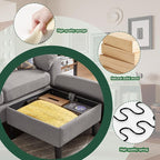 79" Convertible Sectional Sofa Set, Modern Linen Small L Shaped Couch - Image 7