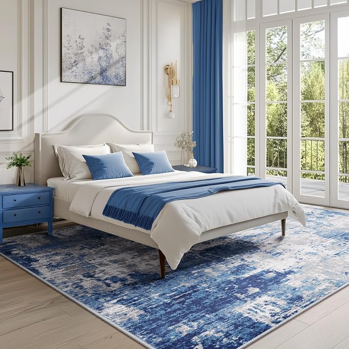 RELEANY Washable 4'x5' Abstract Area Rug - Image 4