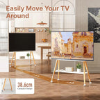 Rolling Easel TV Stand for 49–75 Inch TVs, Mobile TV Cart - Image 4