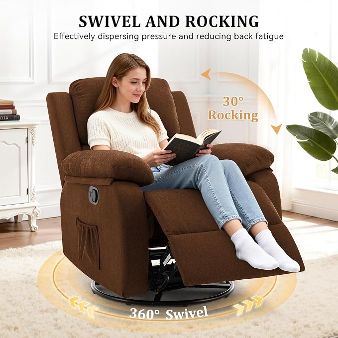 Korser Recliner Chair, 360 Swivel Rocker Chair - Image 3