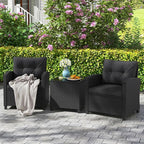HAPPYGRILL 3 Pieces Wicker Patio Conversation Set, PE Rattan Bistro Sofa Set - Image 2