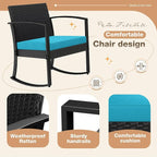 Greesum 3 Piece Outdoor Bistro Set, Imitation Rattan Conversation Set, Patio - Image 3