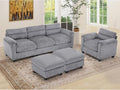 HAOMARKETS Corduroy 4-Piece Sofa Set, Upholstered Ottoman Set of 2, Accent by HAOMARKETS
