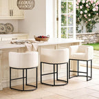 ClinQ 26" H Counter Height Bar Stools Set of 6, Modern Barrel Counter Stools - Image 6