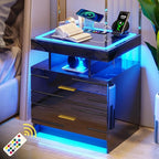 WOOVIVS Nightstand with 24 Colorful Lighst, LED Night Stand with - Image 7