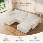 Vesgantti 114" Boneless Modular Sectional Sofa, Modern U Shaped 5 Seater Couch - Image 2