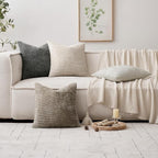 MIULEE Soft Decorative Chenille Euro Pillow Covers Neutral 26x26 Pack of 4 | - Image 5
