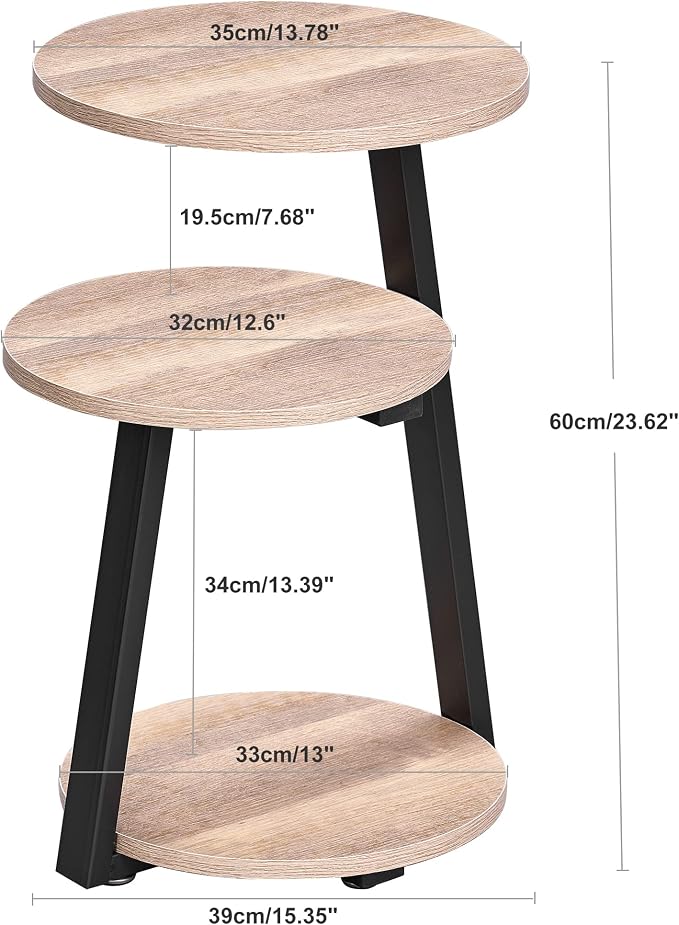 BEWISHOME Round End Table Side Table - Image 3