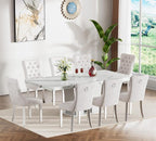Henf 9 Pieces Faux Marble Dining Table Set - Image 3