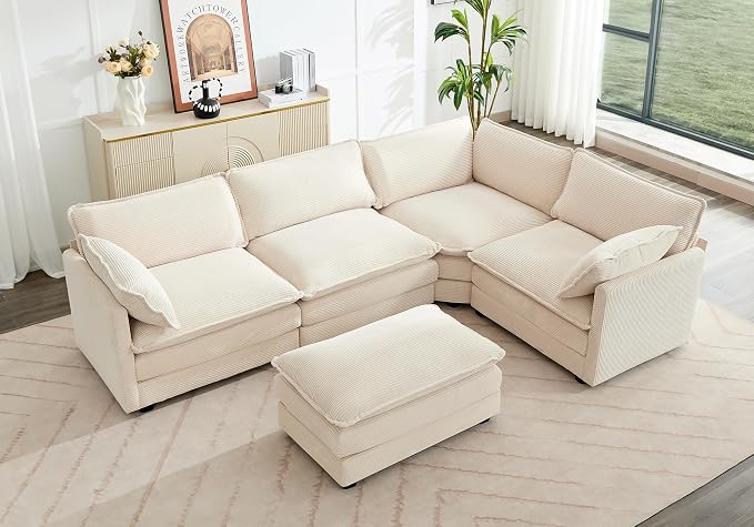 ROWHY 113'' Modular Sectional Cloud Couch, 5 Seater Corner Sofa Big Comfy by ROWHY