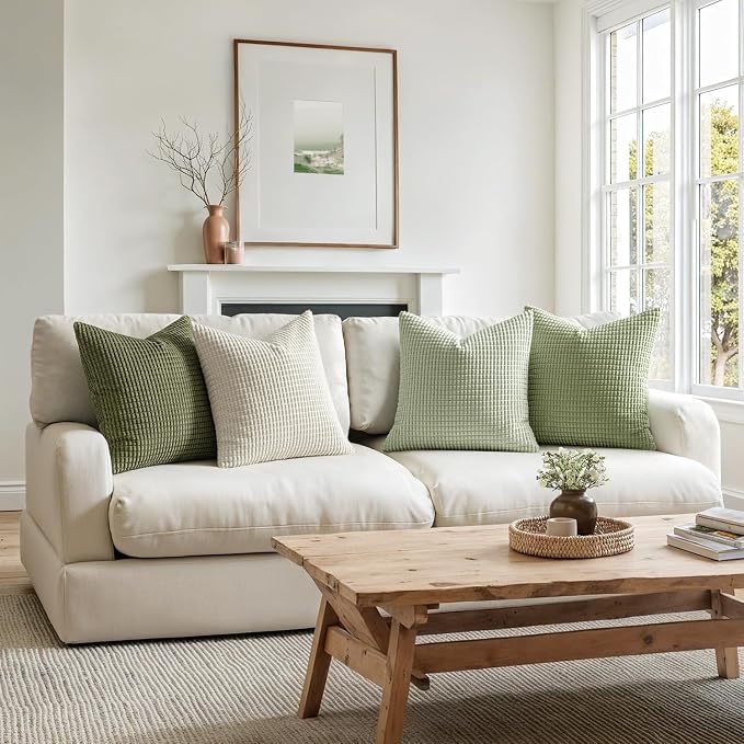 MIULEE Modern Farmhouse Decorative Spring Pillow Covers 20x20 Inch Set of 4 - Image 6