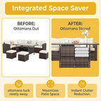 Wisteria Lane 7 Piece Patio Furniture Set, Wicker Patio Sectional - Image 7