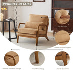Karl home Mid-Century Modern Accent Chair, Living Room Chairs - Image 3