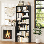 FOTOSOK 6-Tier Open Bookcase and Bookshelf Set of 2, Freestanding Display - Image 4