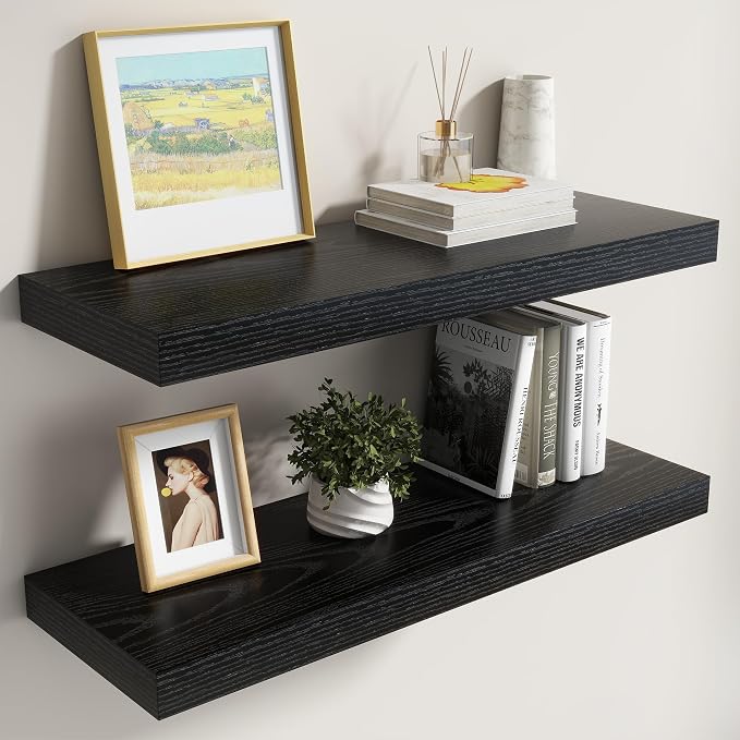 Dreamland 30 Inch Black Floating Shelves by Dreamland