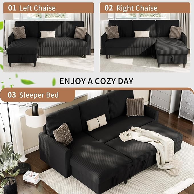 Walsunny 77" Sectional Sleeper Sofa - Image 5