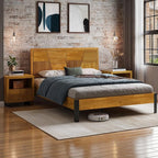 Bme Trapeze Queen Bed Frame – Modern Solid Wood Bed - Image 6