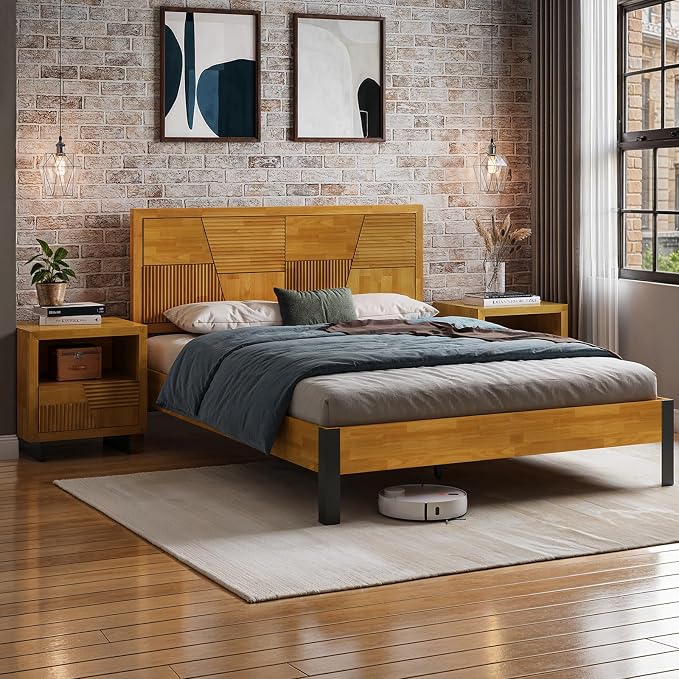 Bme Trapeze Queen Bed Frame – Modern Solid Wood Bed - Image 6