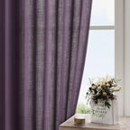 Plum Linen Curtains 84 Inch Length 2 Panels Set - Image 4