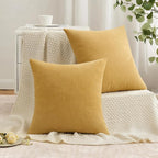 MIULEE Gold Chenille Couch Throw Pillow Covers, 20x20 | Set of 2, Soft - Image 4