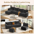 Vesgantti 142" Cloud Couch Sectional Modular Sofa, Comfy Sectional Couch - Image 7
