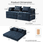 Korser Folding Convertible Sofa Bed, Corduroy Upholstered Boneless Couch - Image 2