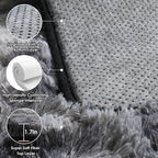 Runner Rugs for Bedroom Living Room, Fluffy Tie-Dyed Dark Grey 2x6 Area Rug | - Image 2