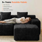 83.5" Boneless Loveseat with Ottoman, Cloud Comfy Couches - Image 6