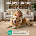 3x5 Beige Solid Area Rug Washable Non-Slip Soft Thin - Image 8