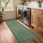 GarveeHome 2x6 Scalloped Washable Runner Rug Non Slip Hallway Kitchen Rug | - Image 3