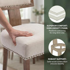 VESCASA Linen Upholstered Dining Chairs - Image 4