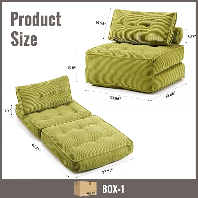 Folding Sofa Bed Convertible Sleeper Chair 33" - Image 2