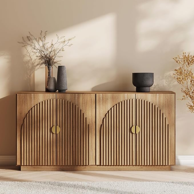 BELLEZE Set of 2 Fluted Buffet Cabinet - Image 7