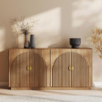 BELLEZE Set of 2 Fluted Buffet Cabinet - Image 7