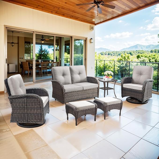Belord 6 Pieces Wicker Patio Conversation Sets by Belord