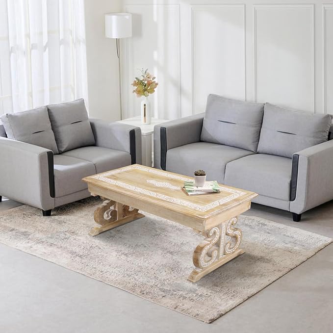 Lightnpro Mango Wood Rectangular Coffee Table - Image 8