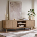 OKD 70" Mid Century Modern Fluted TV Stand, Entertainment Center, Media Console by OKD