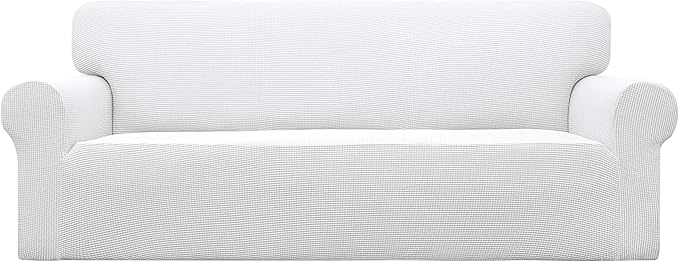 Easy-Going Stretch Oversized Sofa Couch Slipcover Washable Snow White | 1-Piece by Easy-Going