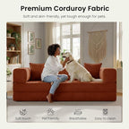 78.8" Convertible Futon Sofa Bed, Corduroy Futon Couch - Image 6