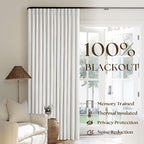 Beige White Extra Long 100% Blackout Linen Curtains 120 Inches Long 2 Panels - Image 3