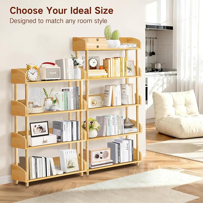 5-Tier Wooden Bookshelf, Modern Open Bookcase - Image 7