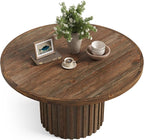47" Solid Wood Dining Table for 4-6, Farmhouse Round Kitchen Table - Image 9