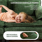ELUCHANG 113" Modular Sectional Sofa, Comfy Cloud Couch, L Shaped Deep Seat - Image 4