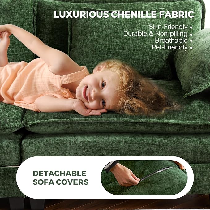 ELUCHANG 113" Modular Sectional Sofa, Comfy Cloud Couch, L Shaped Deep Seat - Image 4