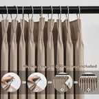Pinch Pleated Window Curtain Panels 104 Inches Long Light Blocking Solid Custom - Image 2