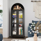 72.83'' Tall Metal Arched Bookcase - Image 7