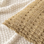 MIULEE Lumbar Corduroy Decorative Throw Pillow Covers 12x20 Khaki Pack of 2 | - Image 2