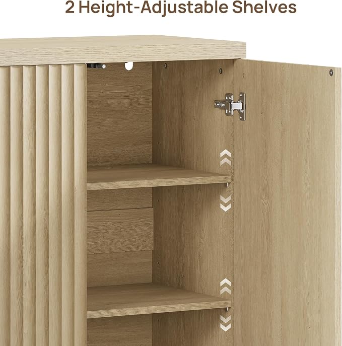 SICOTAS Buffet Cabinet with Storage Accent Sideboard Modern Credenza with Doors - Image 5