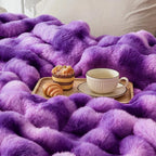 Luxury 1000GSM Rabbit Faux Fur Blanket, Super Warm Cozy Brown Blankets - Image 2